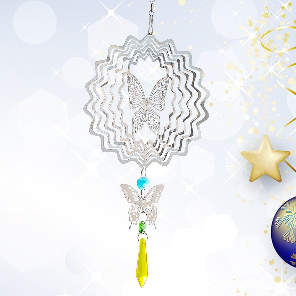 Wholesale 3D Rotating Butterfly Stainless Steel Wind Chimes